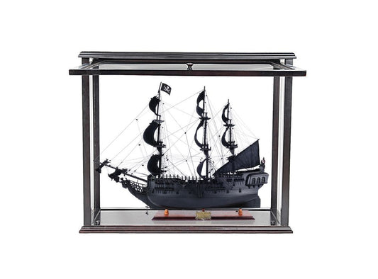 ALDO Hobbies & Creative Arts> Collectibles> Scale Model L: 35.4 W: 13.5 H: 29.5 Inches / NEW / Wood Black Pearl Pirates of The Caribbean Medium Tall Ship Wood Model Sailboat With Table Top Display Case Front OpenAssembled