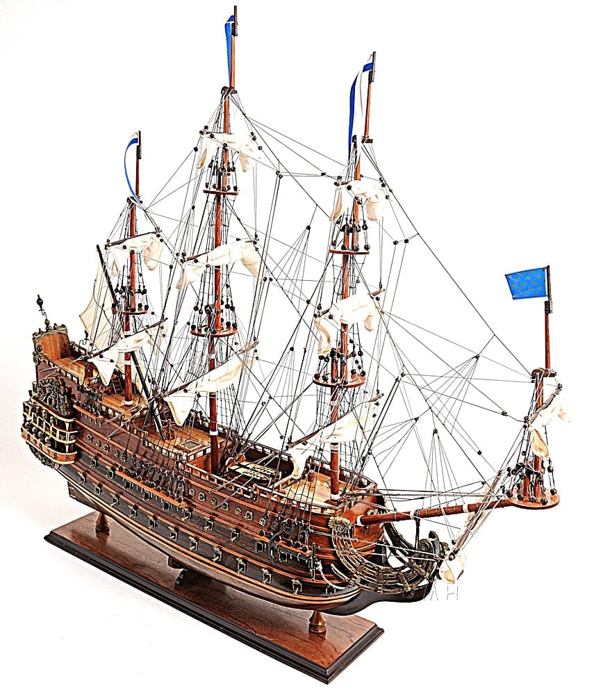 ALDO Hobbies & Creative Arts> Collectibles> Scale Model L: 36 W: 11 H: 33 Inches / NEW / Wood Soleil Royal Royal Sun French Tall Ship Large Wood Model Sailboat Assembled