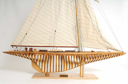 ALDO Hobbies & Creative Arts> Collectibles> Scale Model L: 38 W: 7 H: 46 Inches / NEW / Wood America's Cup Shamrock V is the J Class Classic Sailing Yacht Open Hull Medium Wood Model