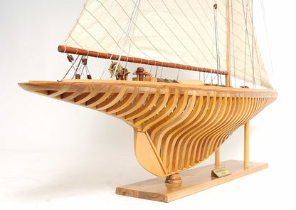 ALDO Hobbies & Creative Arts> Collectibles> Scale Model L: 38 W: 7 H: 46 Inches / NEW / Wood America's Cup Shamrock V is the J Class Classic Sailing Yacht Open Hull Medium Wood Model
