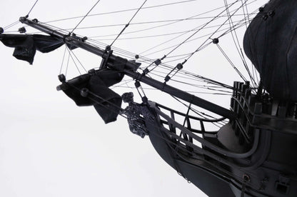 ALDO Hobbies & Creative Arts> Collectibles> Scale Model L: 40 W: 13.75 H: 39.25 Inches / NEW / Wood Black Pearl Pirates of The Caribbean Medium Tall Ship Wood Model Sailboat With Table Top Display Case Assembled