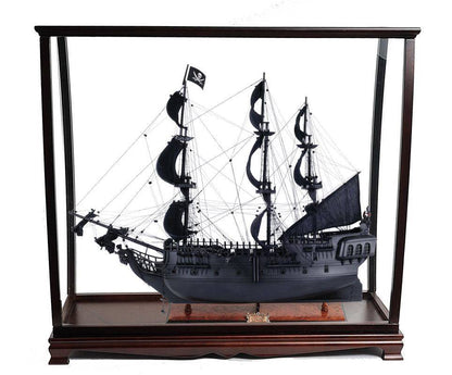 ALDO Hobbies & Creative Arts> Collectibles> Scale Model L: 40 W: 13.75 H: 39.25 Inches / NEW / Wood Black Pearl Pirates of The Caribbean Medium Tall Ship Wood Model Sailboat With Table Top Display Case Assembled