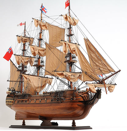 ALDO Hobbies & Creative Arts> Collectibles> Scale Model L: 40 W: 13.75 H: 39.25 Inches / new / wood HMS Surprise British Royal Navy Frigate Tall Ship  Portrayed in the Movie Master and Commander Wood Model Sailboat Large With Floor Display Case