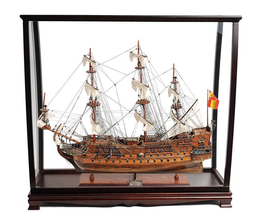 ALDO Hobbies & Creative Arts> Collectibles> Scale Model L: 40 W: 13.75 H: 39.25 Inches / NEW / Wood San Felipe Spanish Armada Galleon Large Tall Ship Exclusive Edition Large Wood Model Sailboat Assembled  With Table Top Display Case