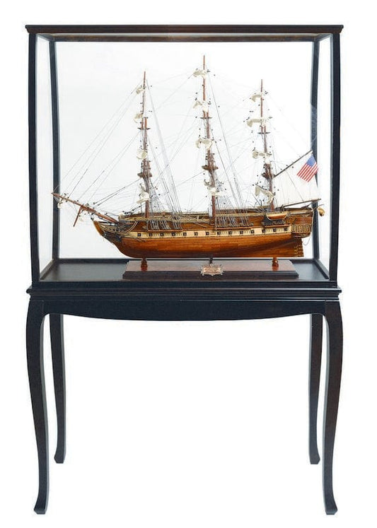 ALDO Hobbies & Creative Arts> Collectibles> Scale Model L: 40 W: 13.75 H: 60 Inches / NEW / Wood USS Constitution Large Tall Ship Wood Model Sailboat With Floor Display Case Combo Assembled