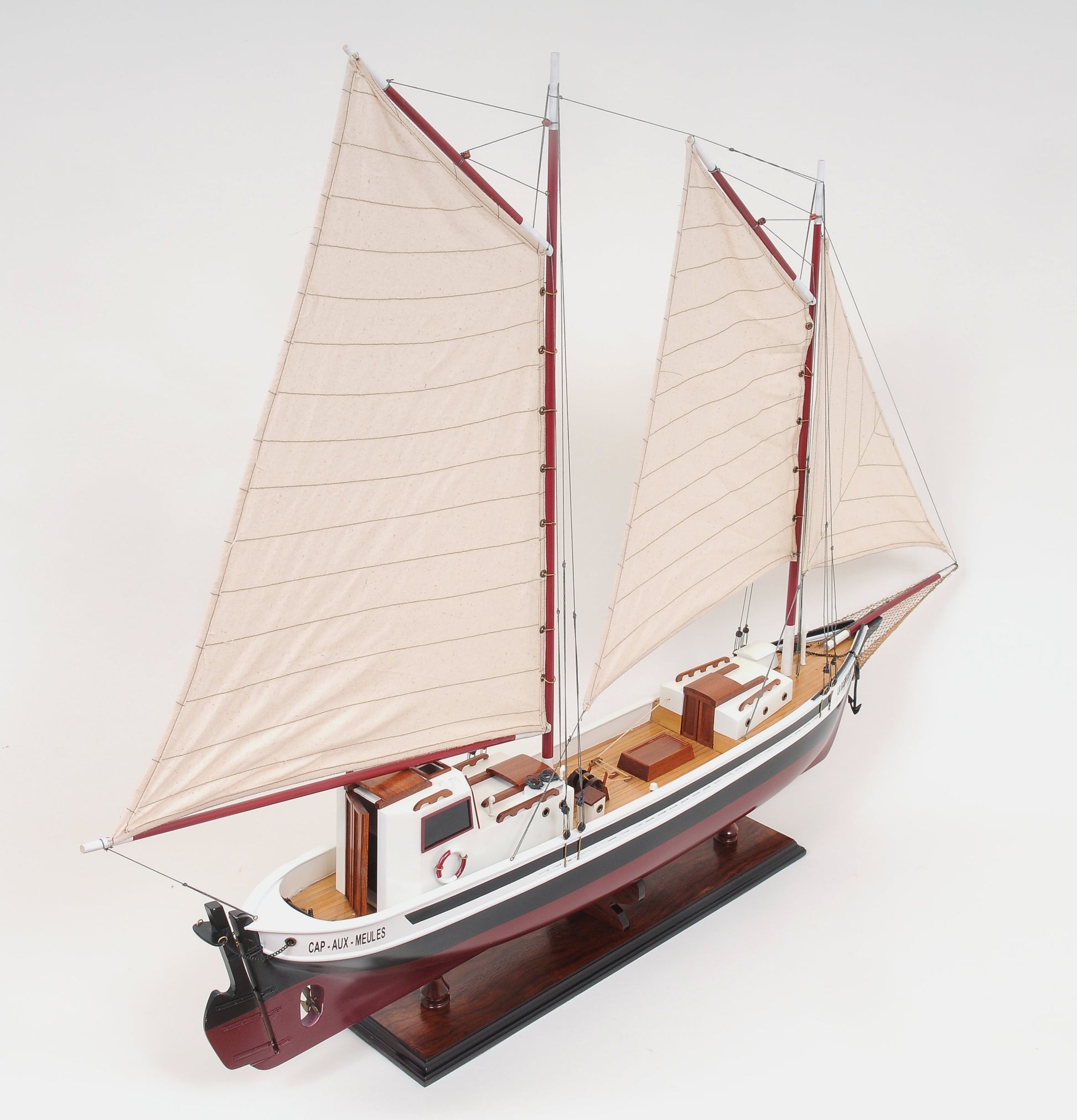 ALDO Hobbies & Creative Arts> Collectibles> Scale Model L: 43 W: 5.5 H: 31.25 Inches / NEW / Wood La Gaspésienne Canadien Sailboat Large Wood Model Ship By Developer Howard Chapelle