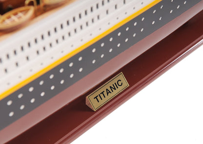 ALDO Hobbies & Creative Arts> Collectibles> Scale Model L: 44.75 W: 9.25 H: 15 Inches / NEW / Wood RMS Titanic Painted Large Passenger Ship Ocean Liner Wood Model With Display Case Assembled