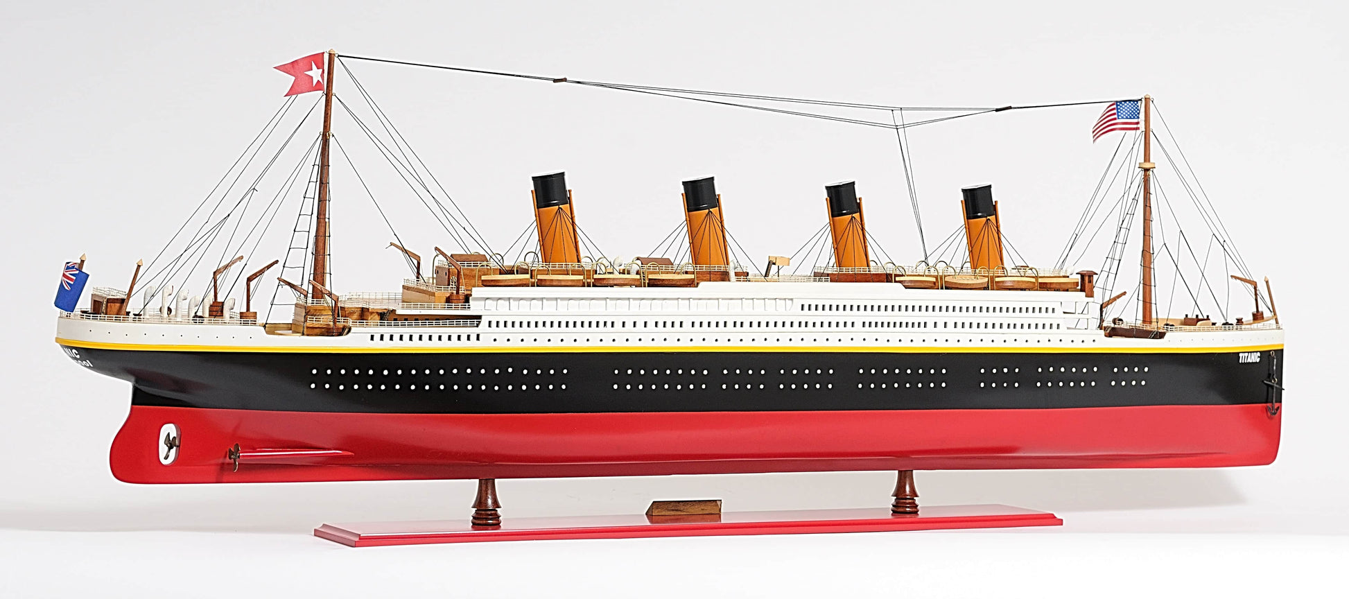 ALDO Hobbies & Creative Arts> Collectibles> Scale Model L: 56 W: 6 H: 19.25 Inches / NEW / Wood RMS Titanic Painted XL Large Passenger Ship Ocean Liner Wood Model Assembled