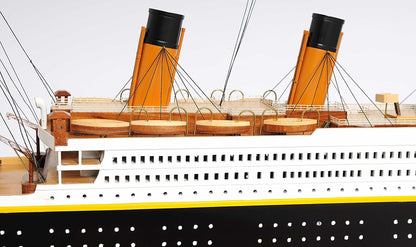 ALDO Hobbies & Creative Arts> Collectibles> Scale Model L: 56 W: 6 H: 19.25 Inches / NEW / Wood RMS Titanic Painted XL Large Passenger Ship Ocean Liner Wood Model Assembled
