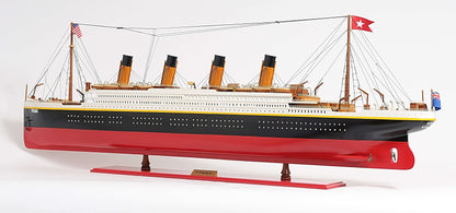 ALDO Hobbies & Creative Arts> Collectibles> Scale Model L: 56 W: 6 H: 19.25 Inches / NEW / Wood RMS Titanic Painted XL Large Passenger Ship Ocean Liner Wood Model Assembled