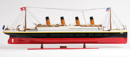 ALDO Hobbies & Creative Arts> Collectibles> Scale Model L: 56 W: 6 H: 19.25 Inches / NEW / Wood RMS Titanic Painted XL Large Passenger Ship Ocean Liner Wood Model Assembled