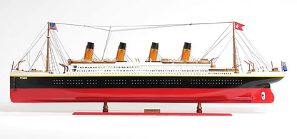 ALDO Hobbies & Creative Arts> Collectibles> Scale Model L: 56 W: 6 H: 19.25 Inches / NEW / Wood RMS Titanic Painted XL Large Passenger Ship Ocean Liner Wood Model Assembled