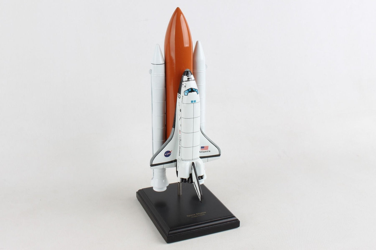 ALDO Hobbies & Creative Arts> Collectibles> Scale Model NASA Space Shuttle Atlantis Orbiter Full Stack Medium Wood Model Space Craft