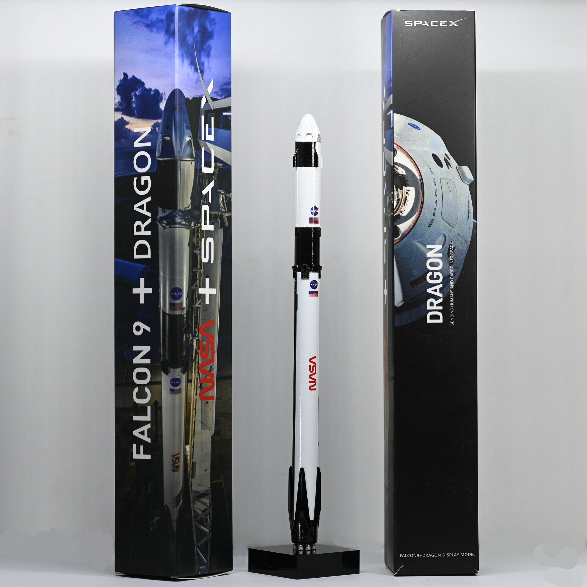 ALDO > Hobbies & Creative Arts> Collectibles> Scale Model NASA Space X Falcon 9 Rocket Manned Dragon Space Ship Spacecraft Diecast Model Desk Top Display.