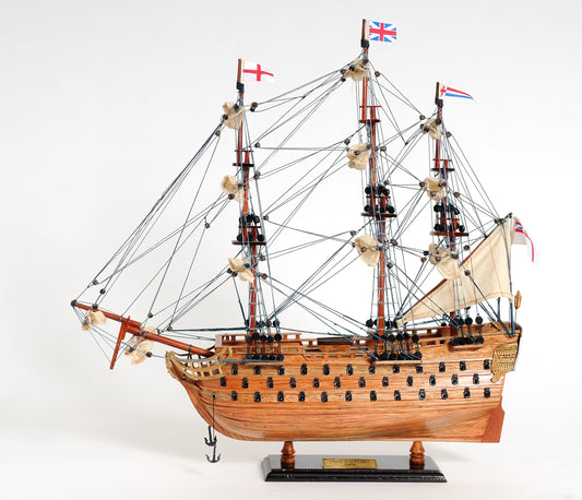 Aldo Hobbies & Creative Arts> Collectibles> Scale Model new / Wood / L: 19.5 W: 7 H: 18 Inches HMS Victory Small Tallship Wood Model Sailboat Assembled