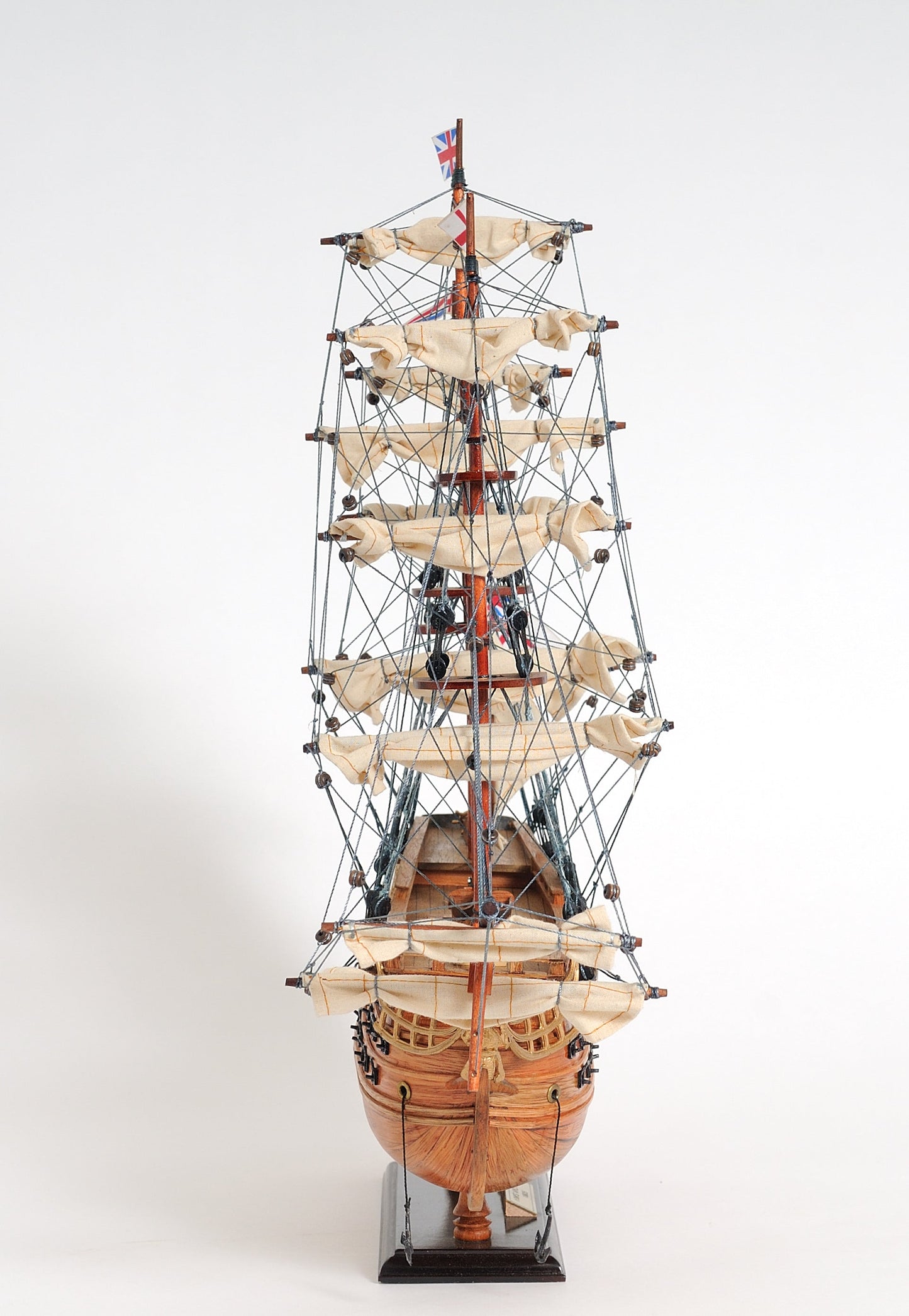 Aldo Hobbies & Creative Arts> Collectibles> Scale Model new / Wood / L: 19.5 W: 7 H: 18 Inches HMS Victory Small Tallship Wood Model Sailboat Assembled