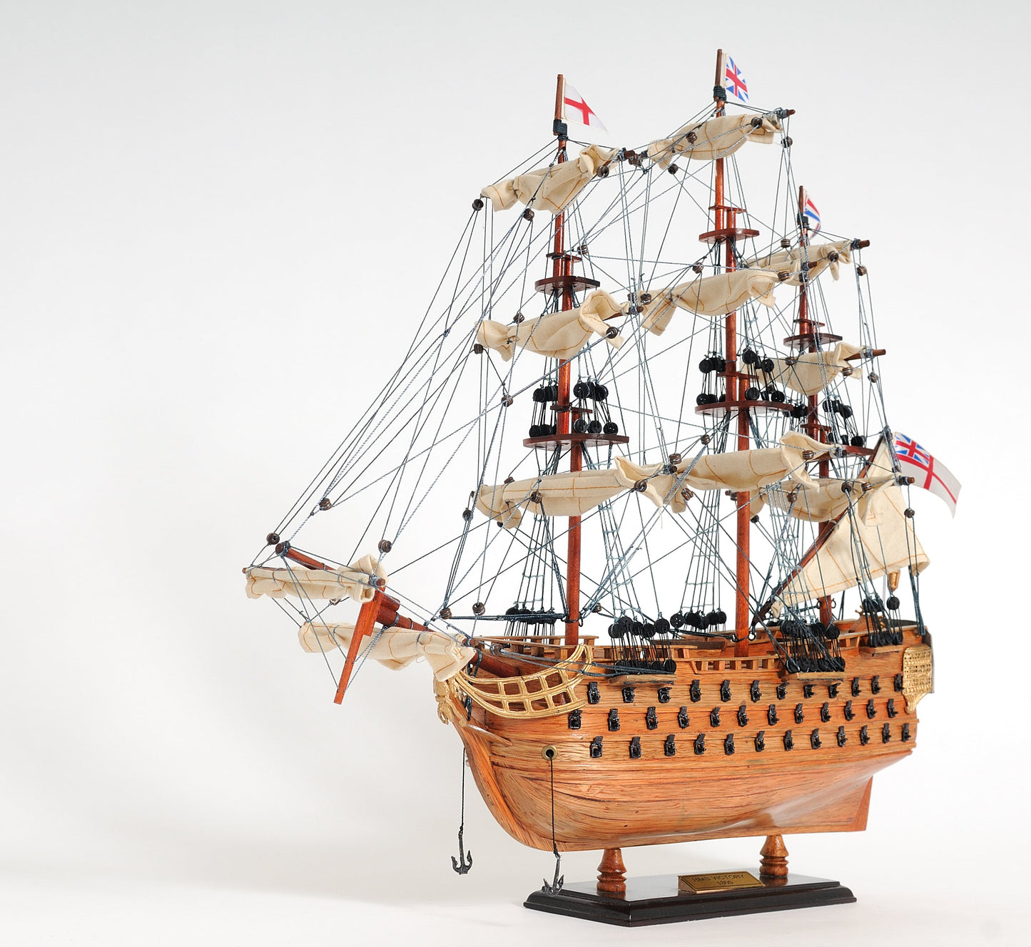 Aldo Hobbies & Creative Arts> Collectibles> Scale Model new / Wood / L: 19.5 W: 7 H: 18 Inches HMS Victory Small Tallship Wood Model Sailboat Assembled