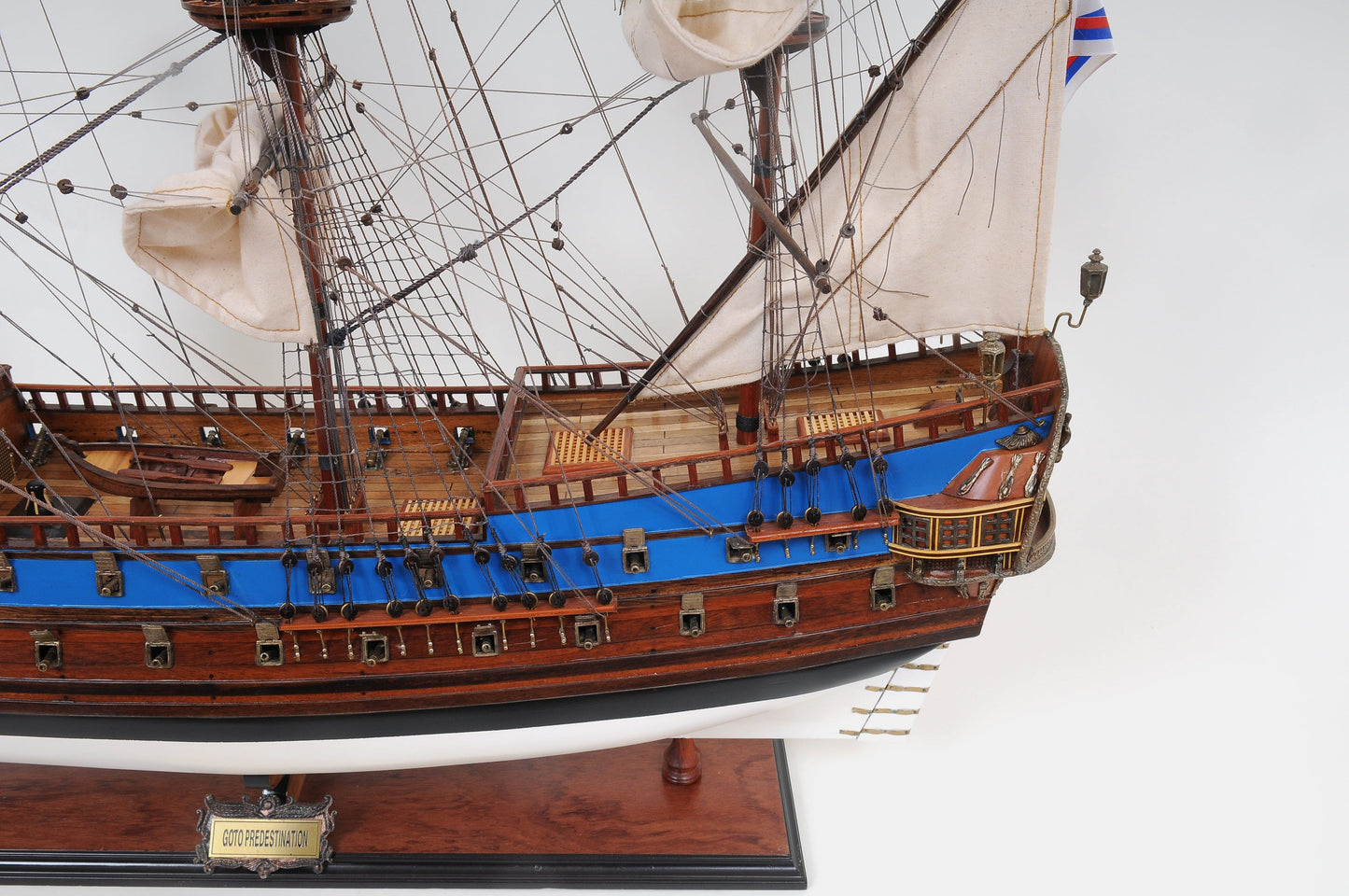 Aldo Hobbies & Creative Arts> Collectibles> Scale Model new / Wood / L: 37.5 W: 11.5 H: 33 Inches Peter the Great Flagship Tallship Providence of God Goto Predestination Excusive Edition Large Wood Model Sailboat Assembled