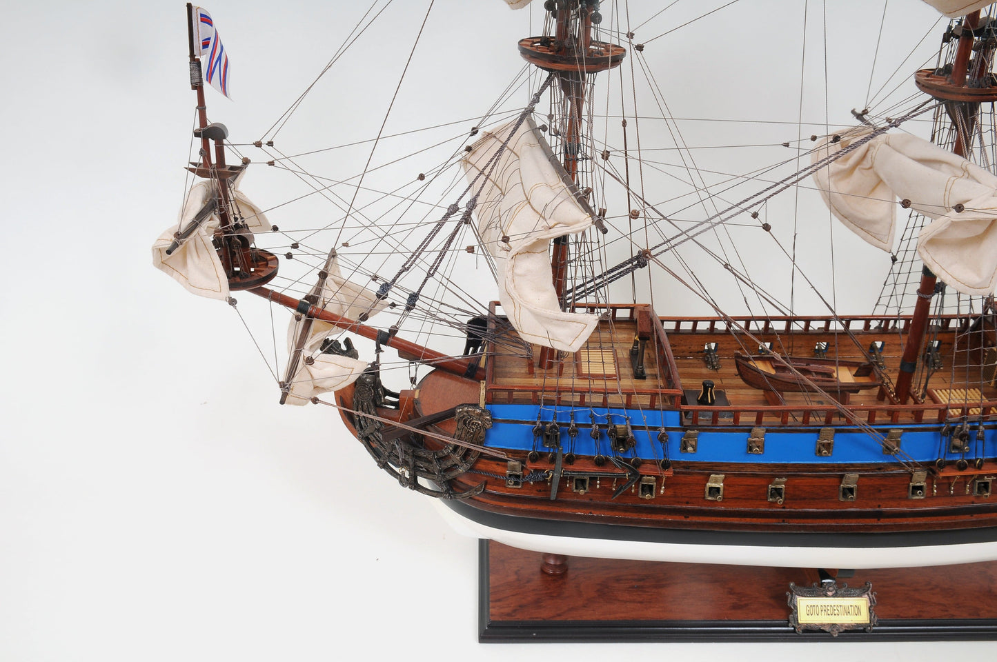 Aldo Hobbies & Creative Arts> Collectibles> Scale Model new / Wood / L: 37.5 W: 11.5 H: 33 Inches Peter the Great Flagship Tallship Providence of God Goto Predestination Excusive Edition Large Wood Model Sailboat Assembled