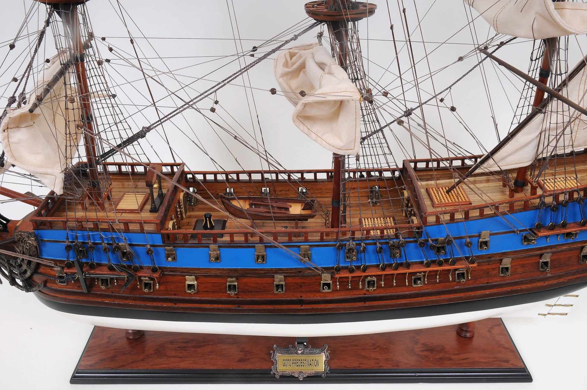 Aldo Hobbies & Creative Arts> Collectibles> Scale Model new / Wood / L: 37.5 W: 11.5 H: 33 Inches Peter the Great Flagship Tallship Providence of God Goto Predestination Excusive Edition Large Wood Model Sailboat Assembled
