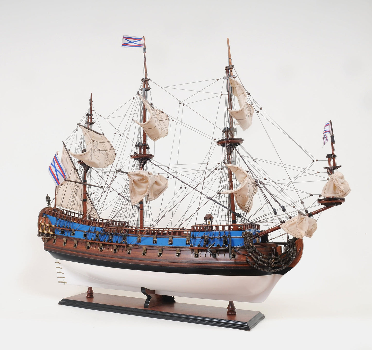 Aldo Hobbies & Creative Arts> Collectibles> Scale Model new / Wood / L: 37.5 W: 11.5 H: 33 Inches Peter the Great Flagship Tallship Providence of God Goto Predestination Excusive Edition Large Wood Model Sailboat Assembled