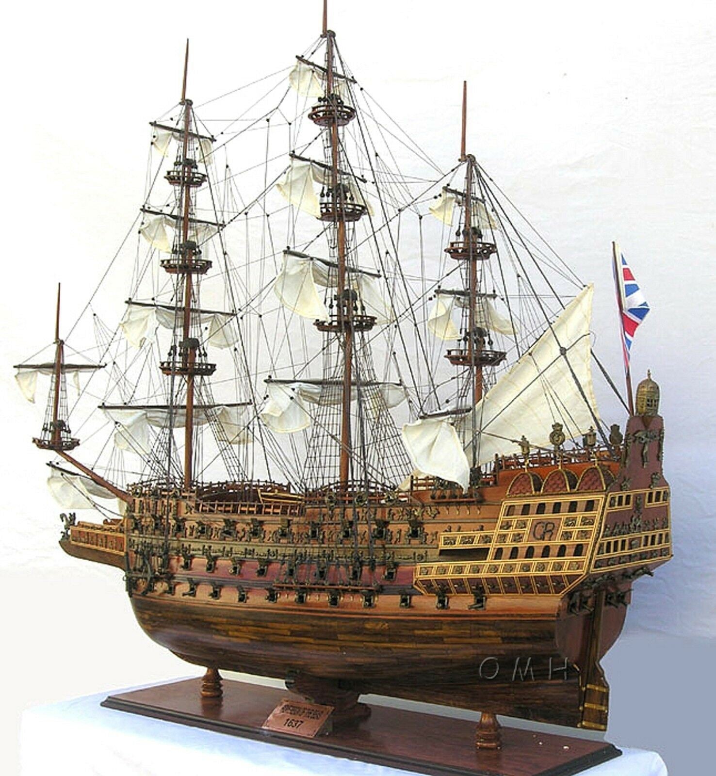 Aldo Hobbies & Creative Arts> Collectibles> Scale Model new / Wood / L: 58 W: 17 H: 53 Inches HMS Sovereign Of The Seas Royal Navy Tall Ship X Large  Wood Model Assembled