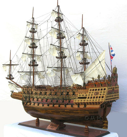 Aldo Hobbies & Creative Arts> Collectibles> Scale Model new / Wood / L: 58 W: 17 H: 53 Inches HMS Sovereign Of The Seas Royal Navy Tall Ship X Large  Wood Model Assembled