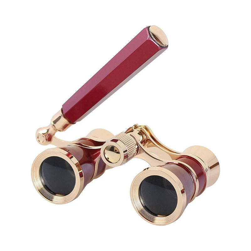 ALDO > Hobbies & Creative Arts> Collectibles> Scale Model Red Elegant Fashion Mini Portable Vintage Glasses Binocular 3 x 25 with Handle