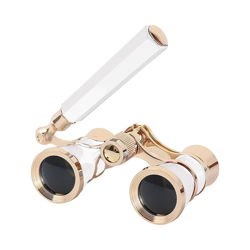 ALDO > Hobbies & Creative Arts> Collectibles> Scale Model White Elegant Fashion Mini Portable Vintage Glasses Binocular 3 x 25 with Handle