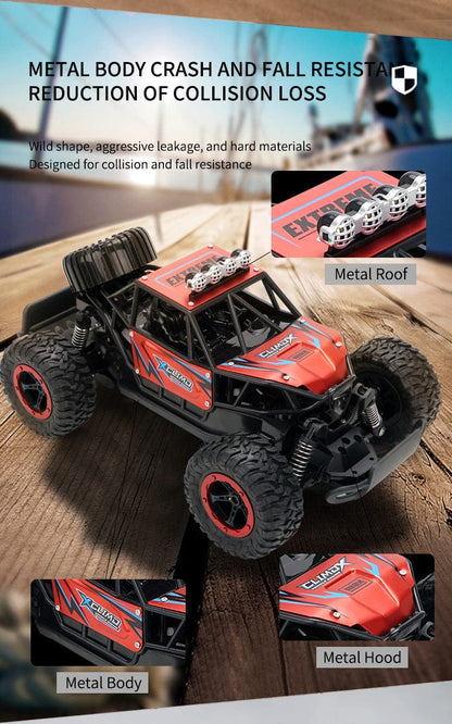 ALDO Hobbies & Creative Arts > Collectibles > Scale Models 12" long x 7.5" Wide x 7.5" H / NEW / metal Radio Controlled Off Road Monster Racing Track  High Speed Remote Control Truck Red Model with LED