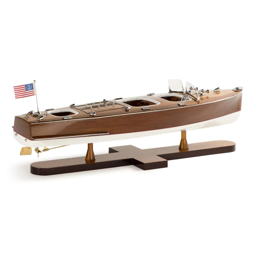 ALDO Hobbies & Creative Arts > Collectibles > Scale Models Chris Craft Triple Cockpit Speedboat Ship Model  Assembled by Authentic Models
