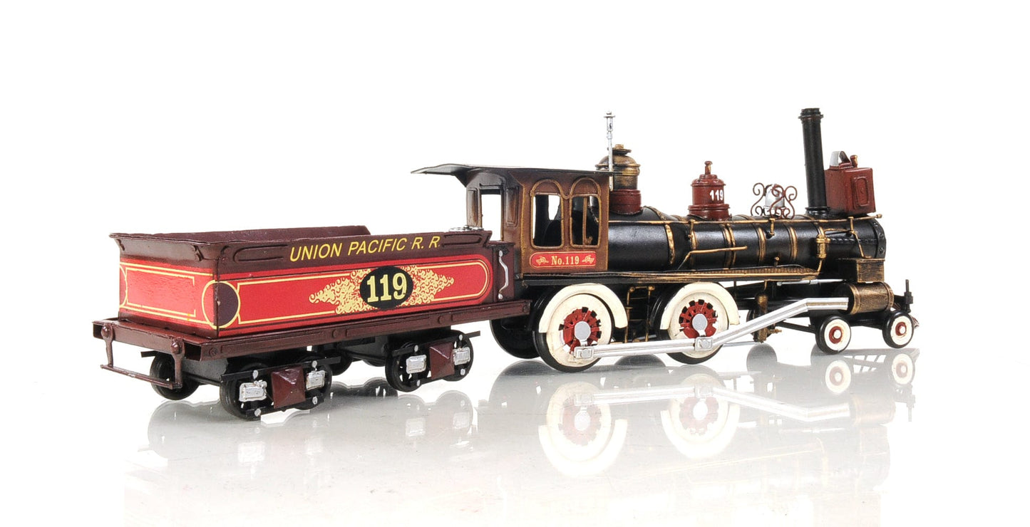 ALDO Hobbies & Creative Arts > Collectibles > Scale Models L: 21 W: 3.75 H: 6.5 Inches / new / metal Union Pacific Christmass Train Locomotive Handmade Metal Assembled