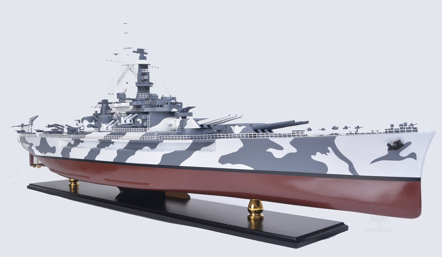 ALDO Hobbies & Creative Arts > Collectibles > Scale Models L: 42.5 W: 7 H: 15.75 Inches / NEW / wood USS Alabama BB-60 Battleship Warship Exclusive Edition XLarge Camouflage Model  Assembled