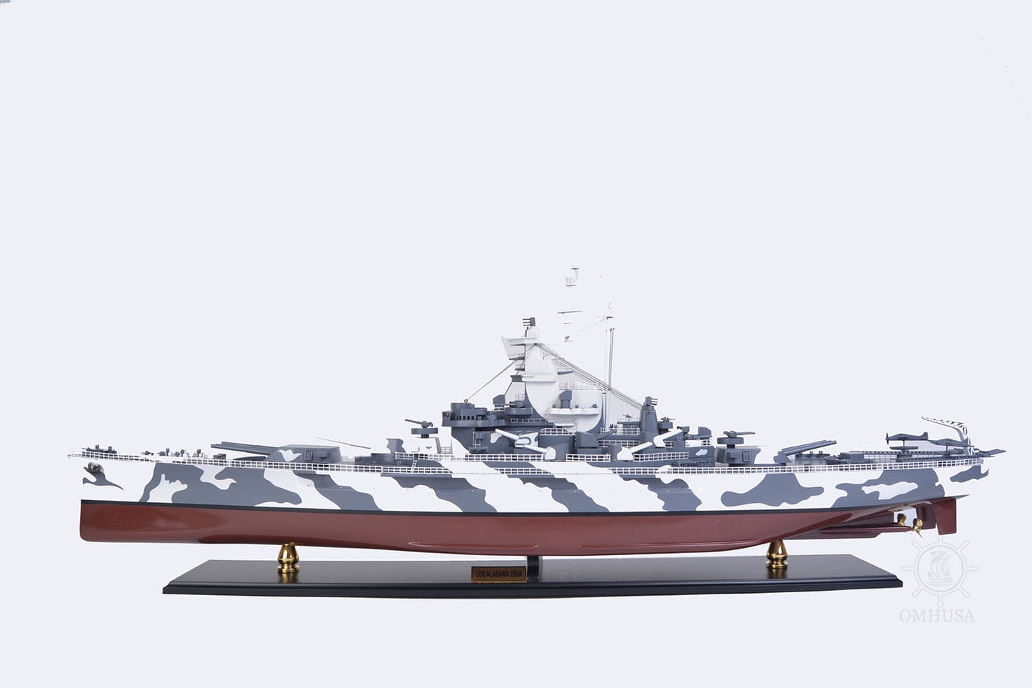 ALDO Hobbies & Creative Arts > Collectibles > Scale Models L: 42.5 W: 7 H: 15.75 Inches / NEW / wood USS Alabama BB-60 Battleship Warship Exclusive Edition XLarge Camouflage Model  Assembled