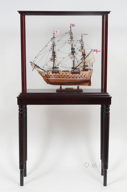 ALDO Hobbies & Creative Arts > Collectibles > Scale Models OUTSIDE:L: L: 29.25 W: 13.5 H: 51.75 Inches  / INSIDE : 26"L x 10"W x 24"H. inches. / NEW / Wood with plexiglass panels Floor Display Case Cabinet Wood with Plexiglas Panels for Tall Ship Yacht and Boat Models