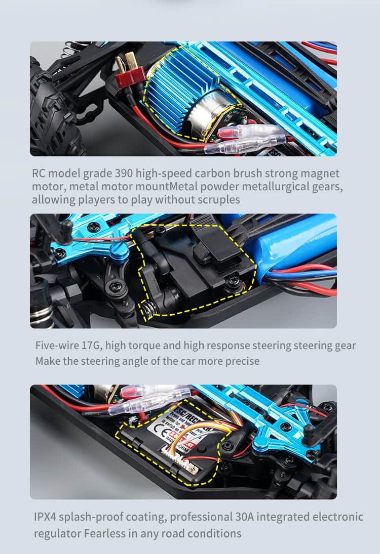 ALDO Hobbies & Creative Arts > Collectibles > Scale Models Radio Controlled Off Road Monster Racing Track High Speed Remote Control  Blue Model with LED.