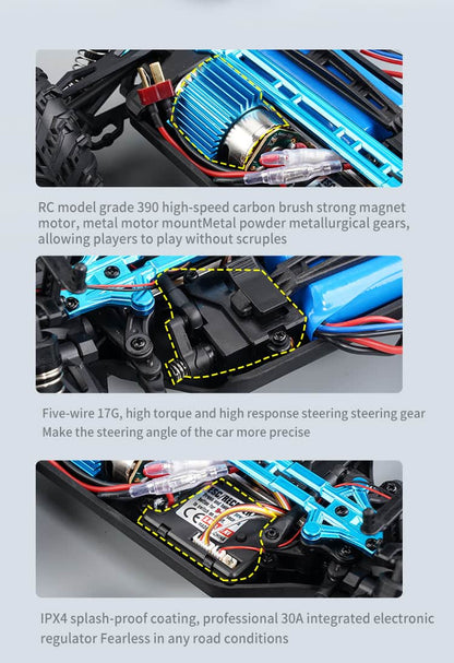 ALDO Hobbies & Creative Arts > Collectibles > Scale Models Radio Controlled Off Road Monster Racing Track High Speed Remote Control  Blue Model with LED.