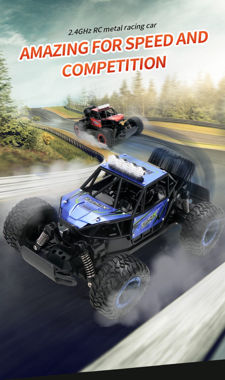 ALDO Hobbies & Creative Arts > Collectibles > Scale Models Radio Controlled Off Road Monster Racing Track High Speed Remote Control  Blue Model with LED.