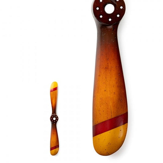 ALDO Hobbies & Creative Arts > Collectibles > Scale Models Small Vintage Red and Gold Biplane Propeller Wood Model