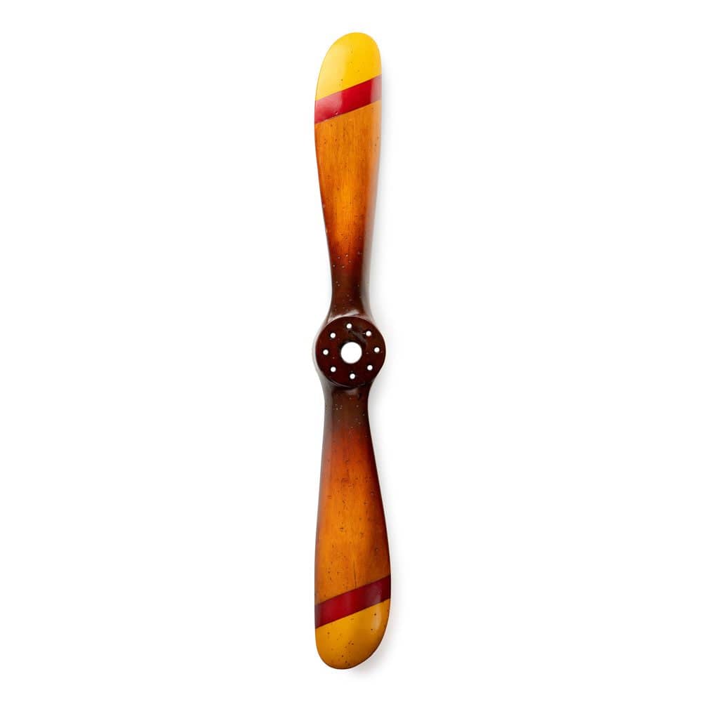 ALDO Hobbies & Creative Arts > Collectibles > Scale Models Small Vintage Red and Gold Biplane Propeller Wood Model