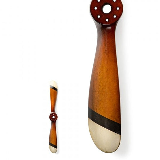 ALDO Hobbies & Creative Arts > Collectibles > Scale Models Vintage Black and Ivory Biplane Propeller Small Wood Model