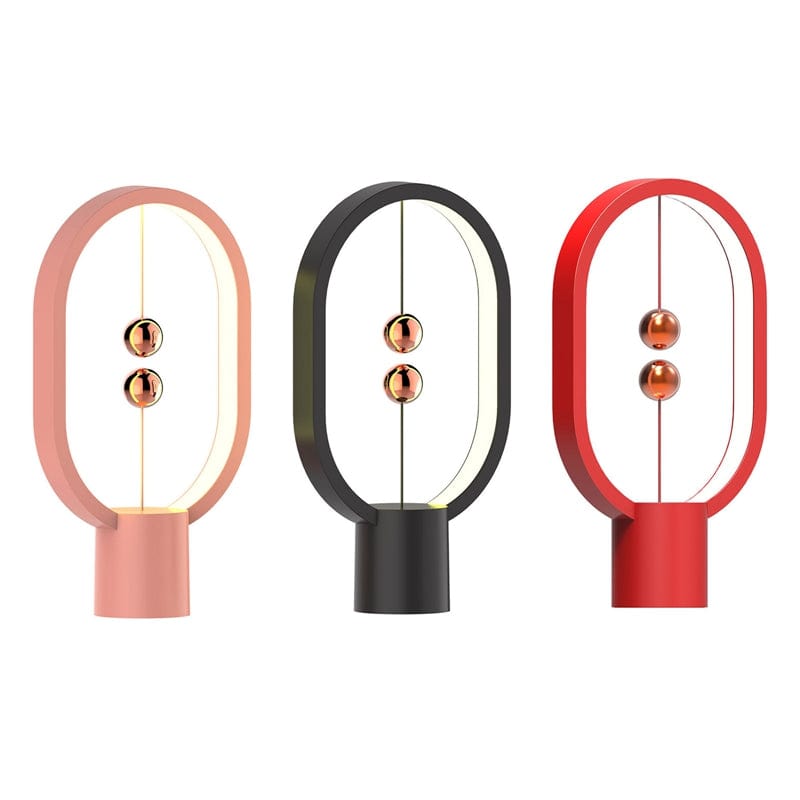 ALDO Home & Garden>Lamps> Lighting & Ceiling Fans Unique Magnetic Design Clock  Sculpture Tabletop LED Lamp With Round Base