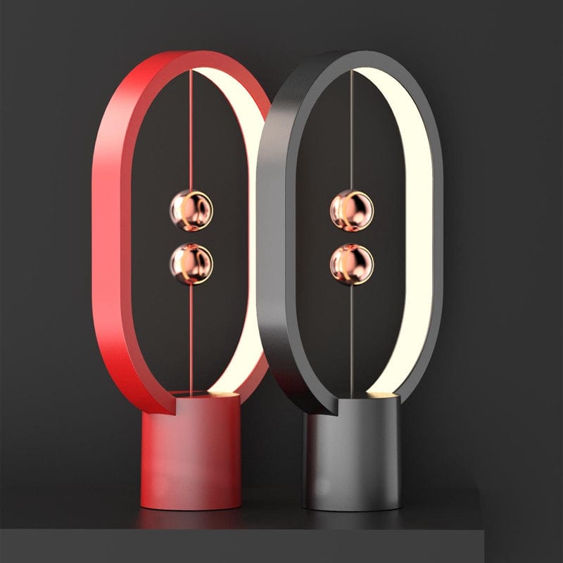 ALDO Home & Garden>Lamps> Lighting & Ceiling Fans Unique Magnetic Design Clock  Sculpture Tabletop LED Lamp With Round Base