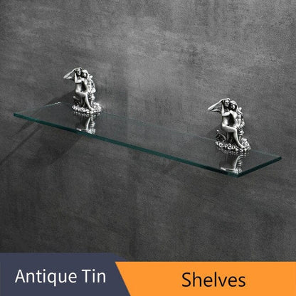 ALDO Home & Garden> Shelve Romantic Bathroom Hardware Accessories Set Cupid and Psyche Chrome Towel Ring and Robe Hook, Toilet Paper Holder Towel Bar Toilet Brush Holder