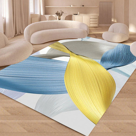 ALDO Home & Kitchen>Area Rugs>Carpet 80 CM X 120 CM / 2.6 x 5 foot / polyester / Multicolor Golden Plant Leaf Modern Luxury Geometric Design Polyester Indoor Area Rug Carpet