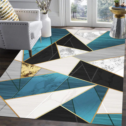 ALDO Home & Kitchen>Area Rugs>Carpet 100 CM X 150 CM / 3.5x 5 foot / polyester / Multicolor Kumaran Modern Luxury Geometric Design Polyester Indoor Area Rug Carpet