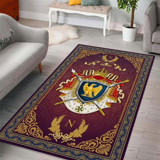 ALDO Home & Kitchen>Area Rugs>Carpet 90cmx120cm / 3.5" x " foot Napoleon Coat Of Arms Modern Luxury Non-Slip Stain Resistant Rug Carpet