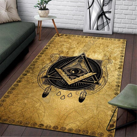 ALDO Home & Kitchen>Area Rugs>Carpet 90x120cm(35X47in) 3 x 4 foot / Flannel / Multicolor Free Mason Modern Luxury Non-Slip Stain Resistant Rug Carpet