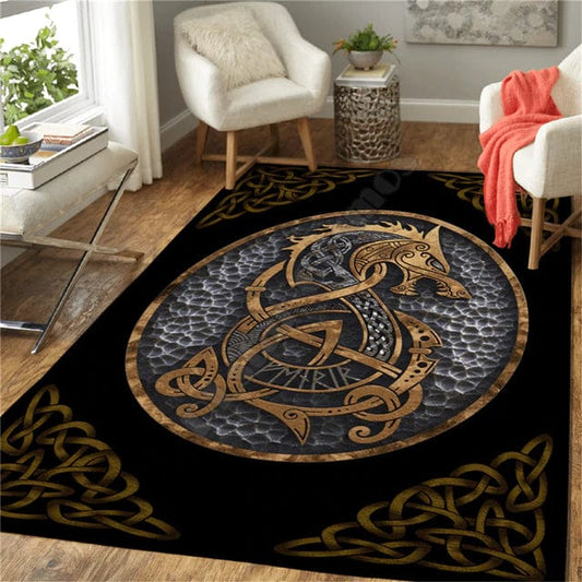 ALDO Home & Kitchen>Area Rugs>Carpet 90x120cm(35X47in) 3 x 4 foot / Flannel / Multicolor Viking Dragon Modern Luxury Non-Slip Stain Resistant Rug Carpet