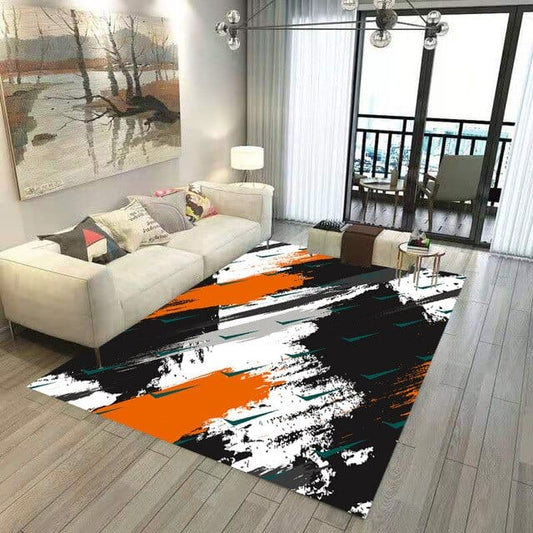 ALDO Home & Kitchen>Area Rugs>Carpet 90x120cm(35X47in) 3 x 4 foot / Flannel / Red White and Back Red White and Back Modern Luxury Non-Slip Stain Resistant Rug Carpet